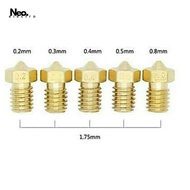 E3D copper nozzle, M6 thread for 3D printer 0.2 1 0.3 0.4 0.5 0.6 0.8 mm