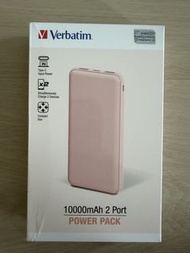 Verbatim 10000mAh 2 Port Power Pack Power Bank Pink 充電寶 尿袋 行動電源