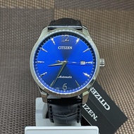 Citizen NJ0110-18L Automatic Black Leather Blue Analog Date Men's Dress Watch