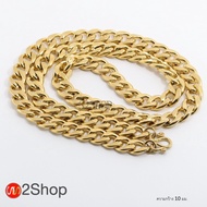 s2shop สร้อยคอสแตนเลสแท้ สร้อยคอพระ ลายโซ่แบน ห้อยพระได้ 1 องค์ ความกว้าง 10 มม.ความยาว 16 18 20 22