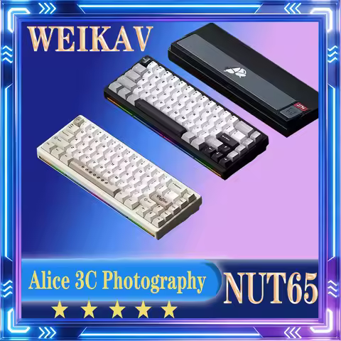 WEIKAV NUT65 Mechanical Keyboard Aluminum Alloy Gasket Wireless Bluetooh Tri Mode Low Latency Gasket