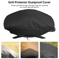 Grill Cover Oxford Fabric Black BBQ Grill Weather Cover with Drawstring Waterproof Lightweight Dust Cover for Weber Q1200 and 1000 Grill Storage graceful