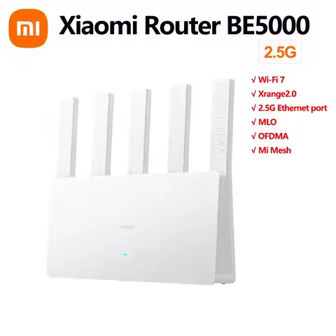 Xiaomi Router BE5000 2.5G Wifi 7 Wiress Router Mesh Group 2.4GHz 5GHz MLO Dual Band Works with Xiaom