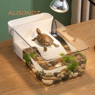 ALISONDZ Turtle Tank, Basking Area Transparent Reptile Terrarium, Habitat Box with Climbing Spot Pla