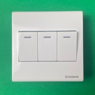 Sino 16A Square Three-Way Switch Set S98CC Series - Square Face Match S98CC3S/S