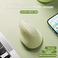 【Fast Shipping】Ergonomics Wireless Bluetooth Vertical Mouse Mute For pad/phone Q7 Dual-Mode Button M
