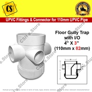 110mm UPVC Pipe Fitting Connector Sambungan Paip Putih Elbow W/Elbow I/O 45 Elbow Tee Socket Vent Co