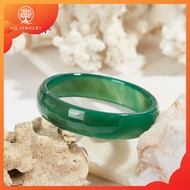 Vòng Tay Mã Não Xanh Thiên Nhiên Bản Hẹ Mệnh Mộc Hỏa (màu xanh) - NQ JEWELRY