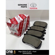 Toyota Wigo ( 2014 - 2022 ) A/T Front Brake Pads - Part No. 04491-BZ020 (Original Toyota Auto Parts)