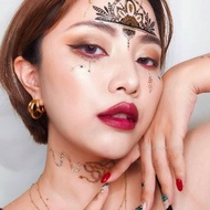 印度漢娜彩繪(黑) -2入紋身貼紙 原創手繪設計 | 萬聖節 | 派對裝