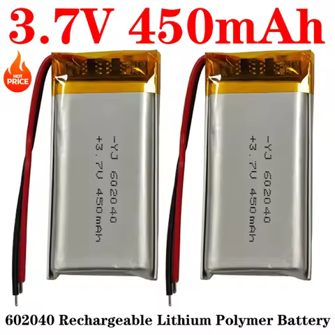 602040 Polymer Li Po Battery 3.7V 450mAh Lithium Batteries for DVR GPS Car Recorder Game Console LED