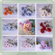 Ready Stock Artificial Zinnia Flower 6 Heads Realistic Daisy Flower For Event Party Decor