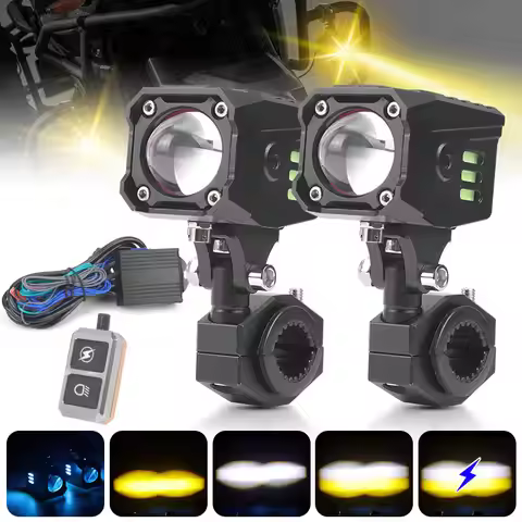 CNC Mini LED Motorcycle Auxiliary Light Fog Light Driving Lamp with Cable Switch For BMW R1200GS K16