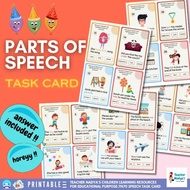 [ PDF / PRINTABLE ] Parts Of Speech  Task Card For Preschool | TN70
