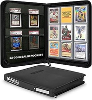 EVORETRO Toploader Binder - 35pt-55pt 3"x4" Black Portable Top Loader Card Storage, 9 Pocket Card Bi
