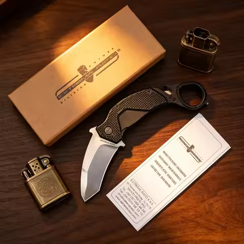 Nightmare5 - Compact window-breaking and rope-cutting folding knife, made of N690 steel, camping eme