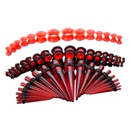 50pcs Ear Stretching Kit Silicone Tunnels Acrylic Tapers and Plugs 14G-00G Gauges Set Eyelet Expande