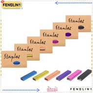 FENGLIN 1000Pcs Staples per Pack 26/6 Standard Staples, Metal 1/4 Inch Colored Staples, Home 6 Color