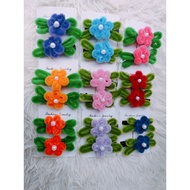 Fuzzy Wire Hair clips Flower Design