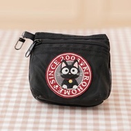 小黑貓 厚磅網紗 質感口袋包 零錢包/隨身小物收納包【340001】