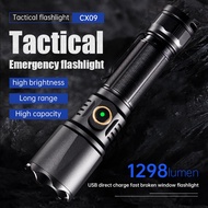 long range flashlight LED constant current super bright probe flashlight 21700 USB charging torchlig