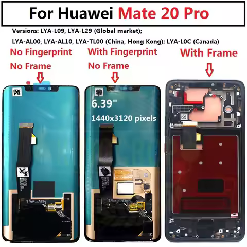 for Huawei Mate 20 Pro LCD Display with frame Touch Screen Digitizer Assembly Mate 20Pro for Huawei 