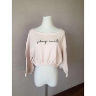 free people movement In-stock nude pink black batwing sleeve cropped loose-fit sweatshirt