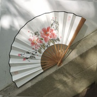Hand Drawn Folding Fan10Inch Hand-Painted Xuan Paper Fan Gift Bamboo Fan White Folding Fan Xuan Paper Paper Fan(-_-)