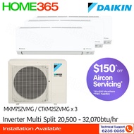 Daikin Inverter Multi-Split AirCon MKM75ZVMG/CTKM25ZVMG x 3