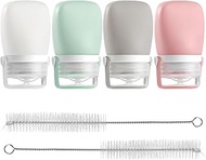 RONRONS 4 Pieces Salad Dressing Bottles Mini Condiment Bottles Squeeze Leakproof Ketchup Sauce Dispe