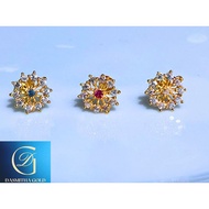 Dasmitha stone flower design mukuti 18 carat gold 9mm