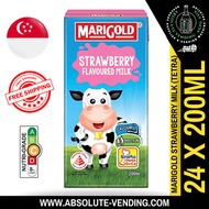 MARIGOLD UHT Strawberry Milk 200ML X 24 (TETRA) - FREE DELIVERY within 3 working days!