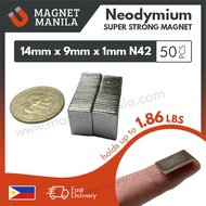 50 pieces 14mm x 9mm x 1mm Neodymium Magnet, N42 Super Strong Earth NdFeB Magnet