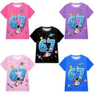 3335 Boys Girls Brainrot 67 Printed Short Sleeves T-Shirt