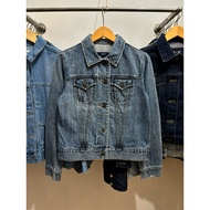FL032 GAP DISTRESSED TYPE 3 WOMEN SECOND ORIGINAL TRUCKER DENIM JACKET