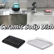 IVORY Drain Soap Box, Anti-corrosion Stainless Steel Ceramic Soap Dish, Fashion Multi-function Ceram