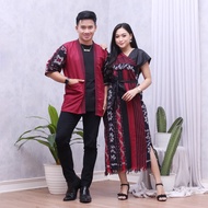 BB Baju Batik Couple Modern Couple DELIMA BATIK Weaving Campus || Family Weaving COUPLE SET || Prewed DRESS