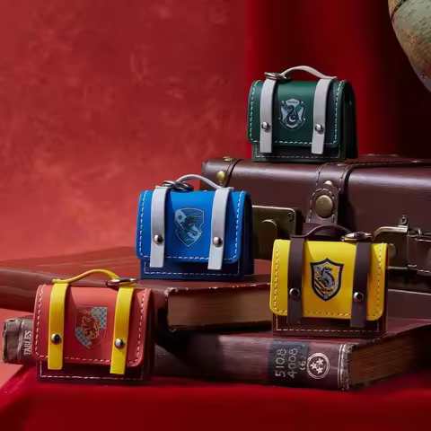 MINISO Harry Potter Leather Earphone Case AirPods Case Earbuds Storage Bag Keychain Bag Charm Cartoo