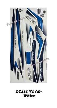 Yamaha LC135 V1 (4) Body Sticker / Stripe - White