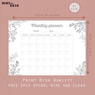 Monthly planner monthly schedule wall planner monthly agenda size A3 free 1pcs wipe&clean marker)