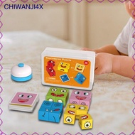 [chiwanji4x] Face Change Cube, Wooden Facial Expression Matching Block Puzzle for Kids