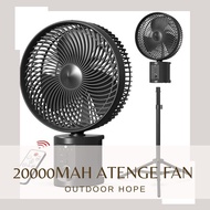 ATENGE 20000mAh 10 Inches Battery Rechargeable Fan w/Remote Cordless Battery Operated Fan for Campin