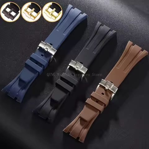 for AP Royal Oak Offshore 15400 26470 15703 Rubber Watch Band 26/27/28/30mm Soft Silicone Strap Men 