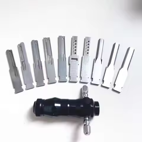 10 in 1 Tubular Lock Pick Set Interchangeable Stainless Steel Keys Unlocking Tool for Locksmith Prof