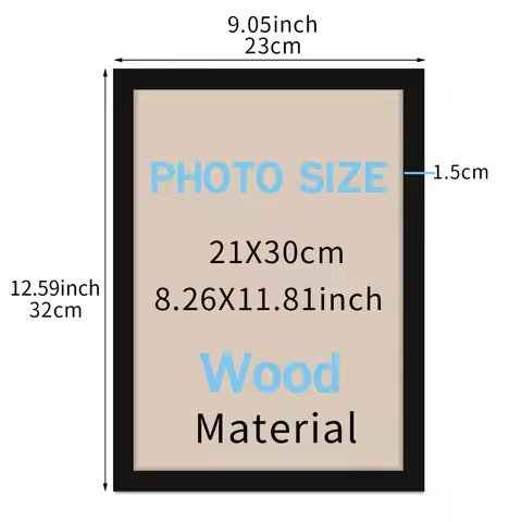 21x30cm Frame Black and White Wood Grain Color Wooden Photo Frame 9"x11" A4 Poster Canvas Painting D