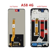 สำหรับ OPPO A58 4G CPH2577ชิ้นส่วนจอสัมผัสแอลซีดีของเครื่องแปลงดิจิทัลกรอบสำรอง