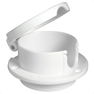 Five Oceans Rope Deck Pipe for Up to 7/8" Rope, White Polymer Fiber Reinforced, Snap-Down Cover, Dur