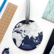 ❤正韓國現貨❤ indigo~ World Map Name Tag 環球地理 行李吊牌/ 通勤卡夾/ 識別牌~ 深藍