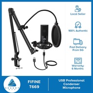 Fifine T669 Studio Condenser USB Microphone Computer PC Microphone Kit w/ Adjustable Hands free Scis