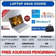 #Termasuk Pajak#* TERBARU Laptop Asus Vivobook V5200E Core i5-1135G7 Ram 16gb Ssd 512gb 15.6" Fhd VG